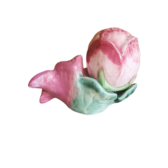 Vintage pink flower S&P - Picture 2 of 4